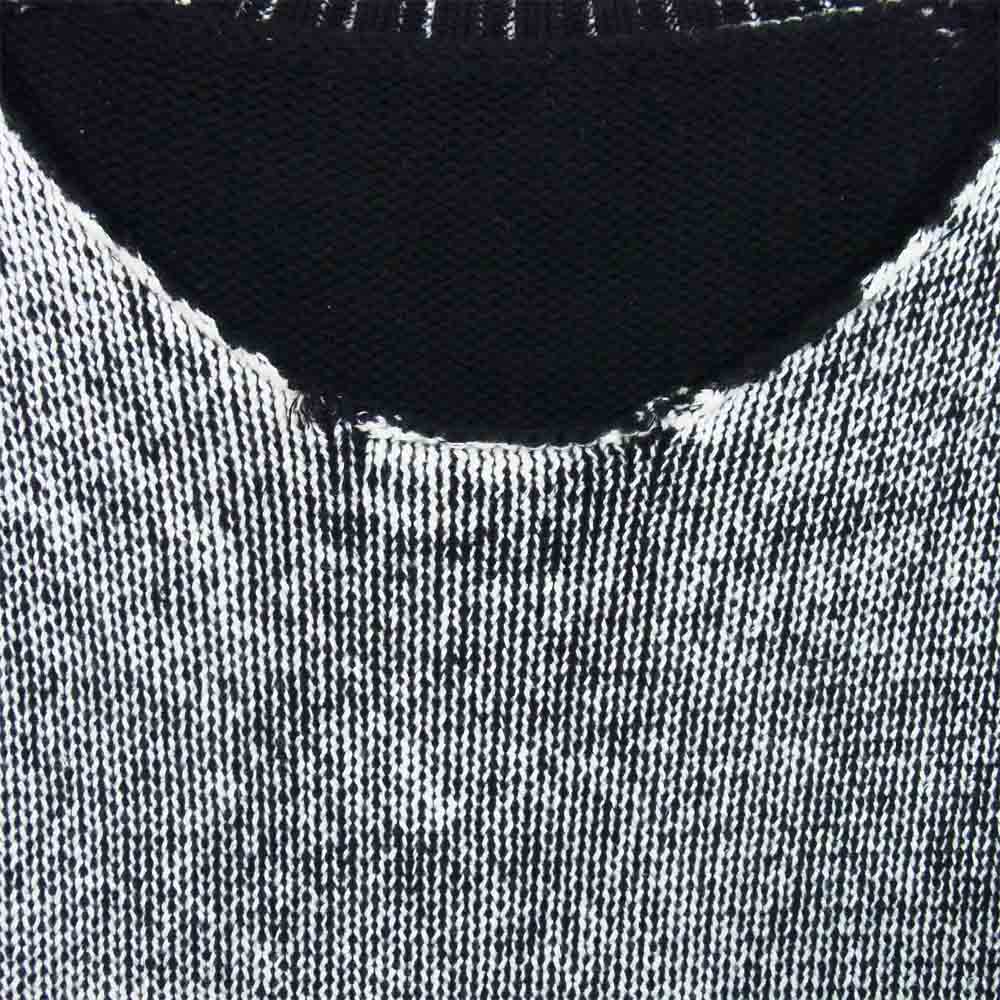 イサムカタヤマ バックラッシュ 16SS K752-01 カットオフネック スプレー ニット ホワイト×ブラック系 L【中古】