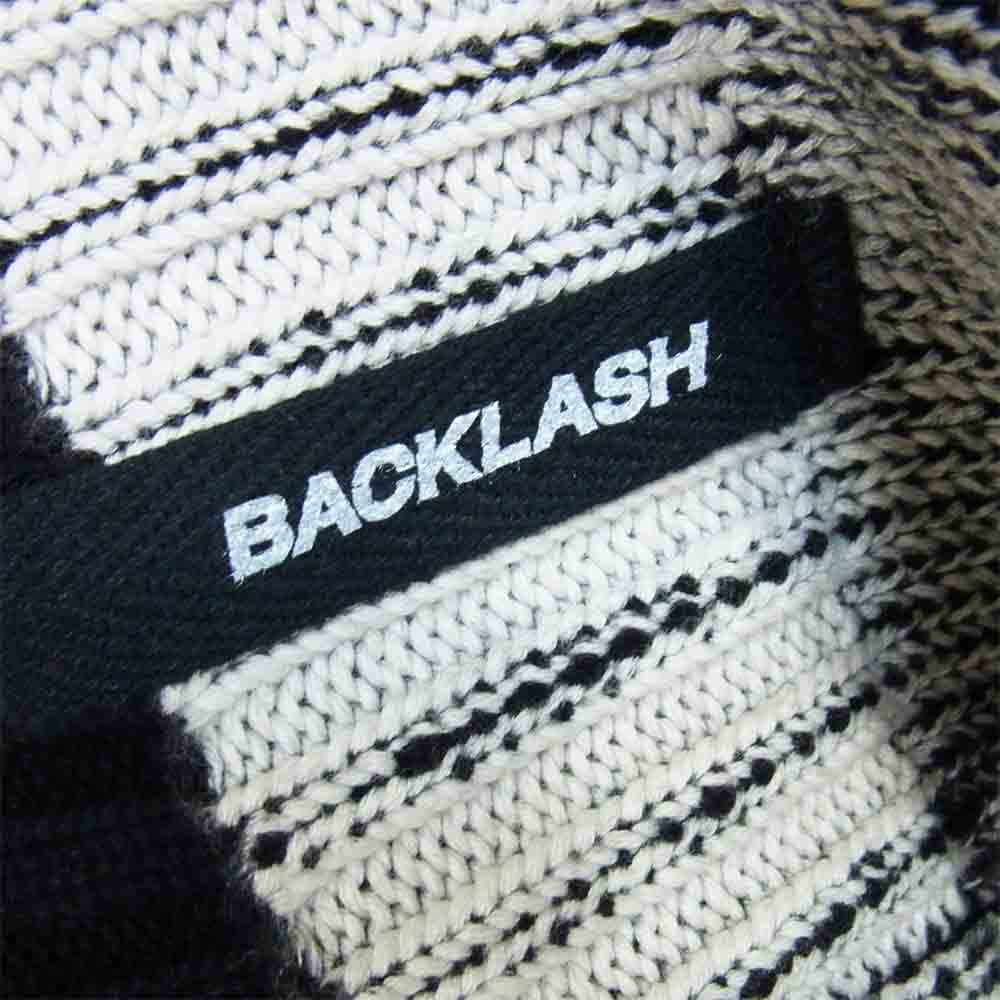 イサムカタヤマ バックラッシュ 16SS K752-01 カットオフネック スプレー ニット ホワイト×ブラック系 L【中古】
