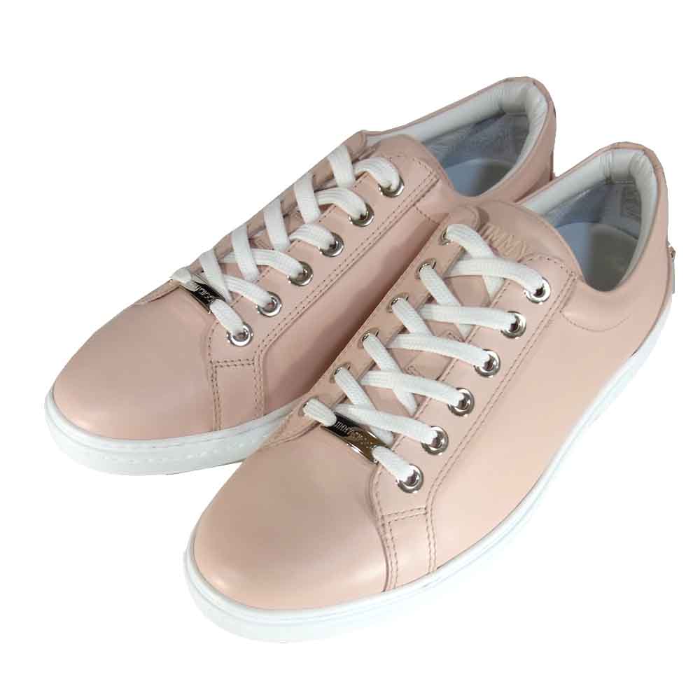 JIMMY CHOO ジミーチュウ CASH スター スタッズ ローカット スニーカー ピンク系 44【美品】【中古】
