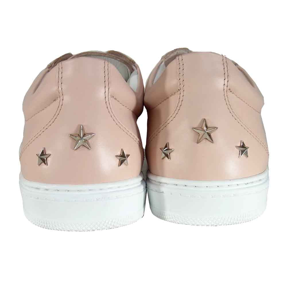 JIMMY CHOO ジミーチュウ CASH スター スタッズ ローカット スニーカー ピンク系 44【美品】【中古】