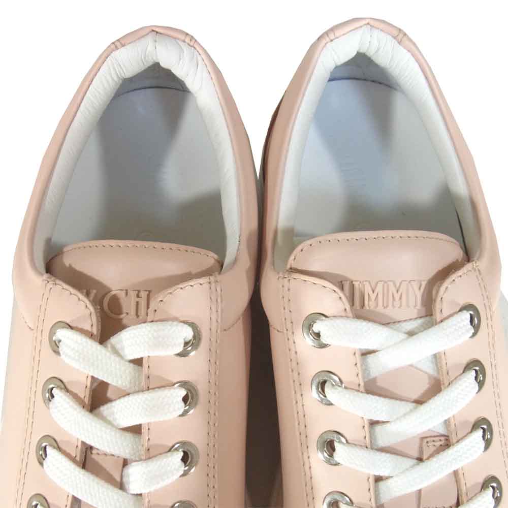 JIMMY CHOO ジミーチュウ CASH スター スタッズ ローカット スニーカー ピンク系 44【美品】【中古】