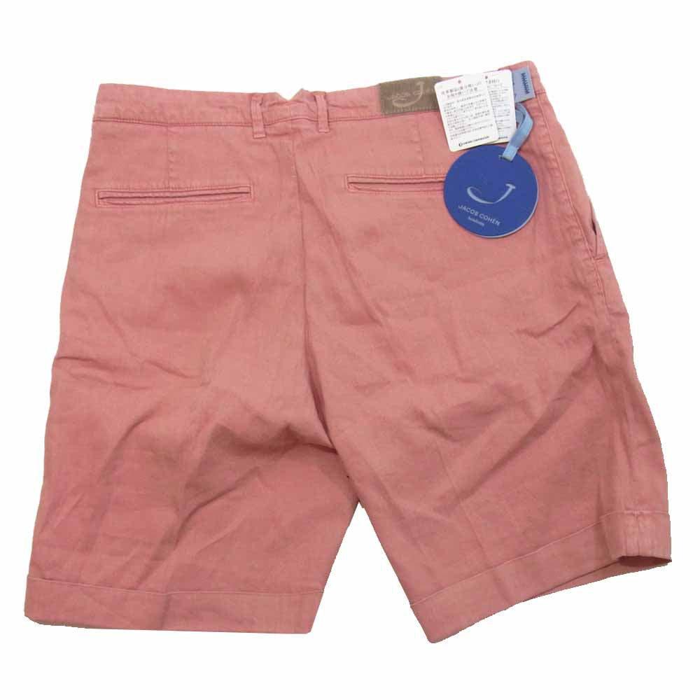 JACOB COHEN ヤコブコーエン TROPEZ ガーメント ダイ ウォッシュド リネン コットン ストレッチ ショーツ ピンク系 32【新古品】【未使用】【中古】