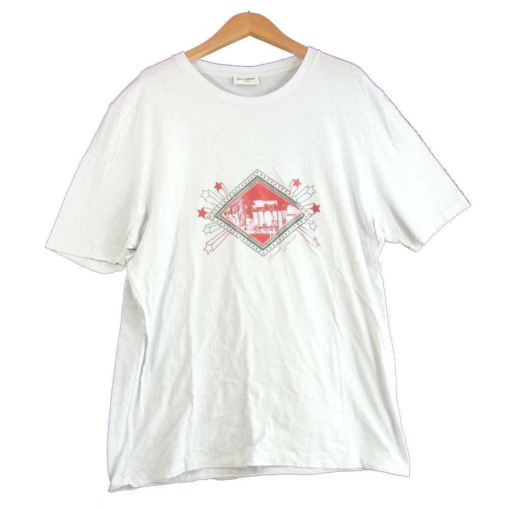 SAINT LAURENT サンローラン 20SS 603303 YBPB2 国内正規品 ジャルダン マジョレル プリント Tシャツ ホワイト系 M【中古】
