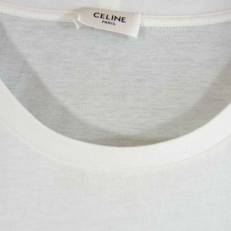 CELINE セリーヌ 2X309812I 国内正規品 TEE SHIRT CLASSIQUE プリント Tシャツ ホワイト系 XL【中古】