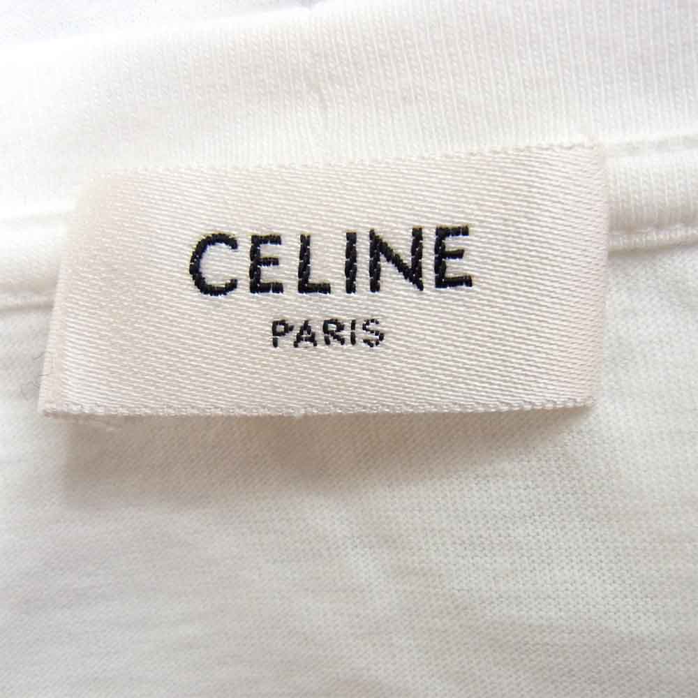 CELINE セリーヌ 2X309812I 国内正規品 TEE SHIRT CLASSIQUE プリント Tシャツ ホワイト系 XL【中古】