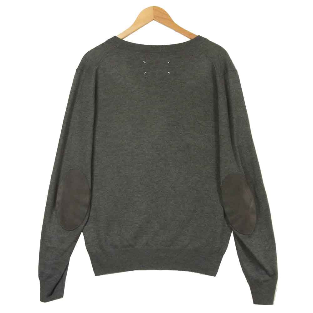 MAISON MARGIELA メゾンマルジェラ S50HA0961 S17364 エルボー パッチ カーディガン ルーマニア製 グレー系 M【中古】