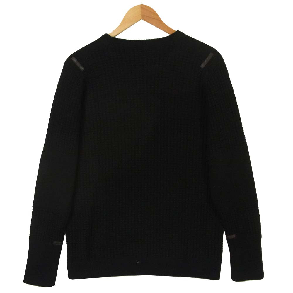 ザイノウエブラザーズ エストネーション ESTNATION 別注 アルパカ ウール ワッフル クルーネック ニット ブラック系 L【極上美品】【中古】