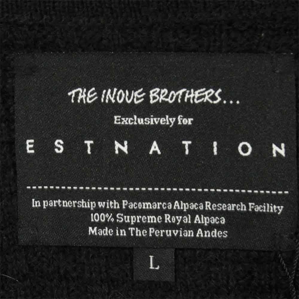 ザイノウエブラザーズ エストネーション ESTNATION 別注 アルパカ ウール ワッフル クルーネック ニット ブラック系 L【極上美品】【中古】