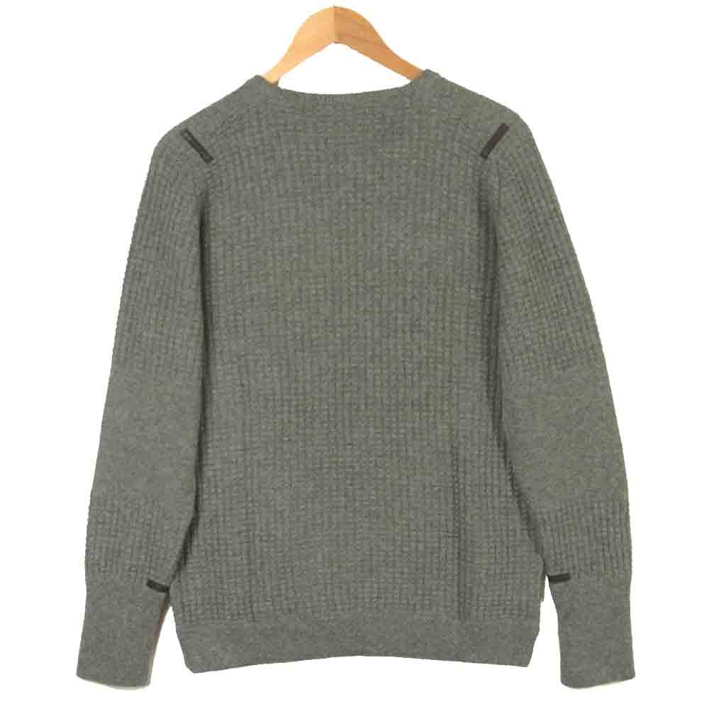 ザイノウエブラザーズ エストネーション ESTNATION 別注 アルパカ ウール ワッフル クルーネック ニット グレー系 L【極上美品】【中古】