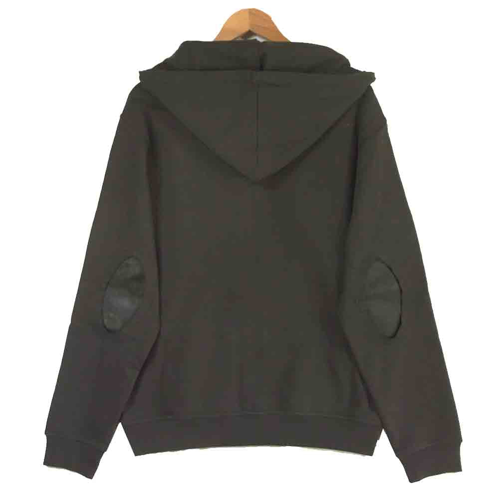 MAISON MARGIELA メゾンマルジェラ S50HG0034 S25443 レザー エルボー パッチ ジップアップ パーカー ダークグレー系 48【極上美品】【中古】