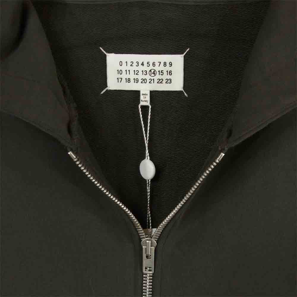 MAISON MARGIELA メゾンマルジェラ S50HG0034 S25443 レザー エルボー パッチ ジップアップ パーカー ダークグレー系 48【極上美品】【中古】