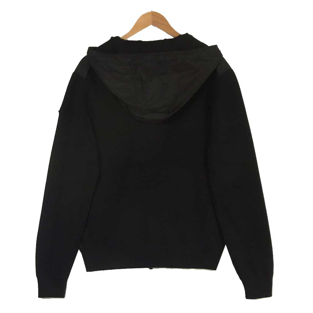 MONCLER モンクレール D20919404300 97551 MAGLIONE TRICOT CARDIGAN ナイロン 切り替え ジップアップ パーカー ブラック系 XL【中古】