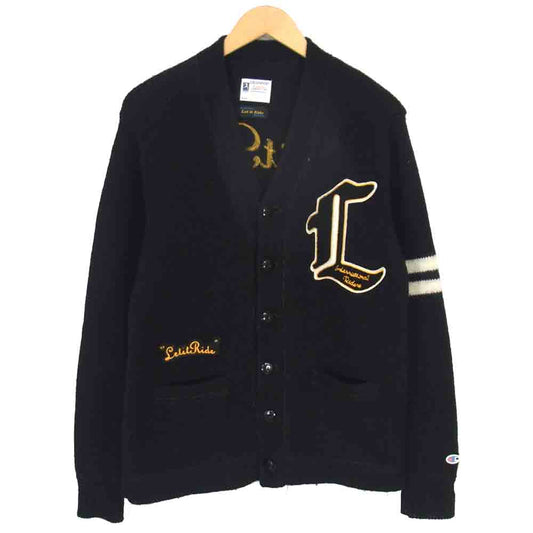 Champion チャンピオン × LET IT RIDE レット イット ライド ランタグ復刻 レタード カーディガン ブラック系 44【中古】