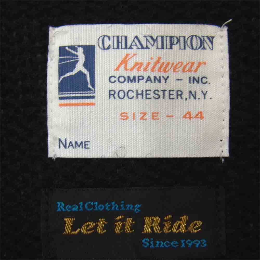 Champion チャンピオン × LET IT RIDE レット イット ライド ランタグ復刻 レタード カーディガン ブラック系 44【中古】