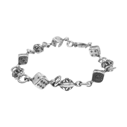 CHROME HEARTS クロムハーツ（原本有） 国内正規品 インボイス付属 DICE NO1 CRSBL サイコロ ダイス クロスボール チェーン シルバー ブレスレット シルバー系【中古】