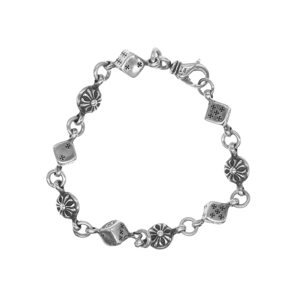 CHROME HEARTS クロムハーツ（原本有） 国内正規品 インボイス付属 DICE NO1 CRSBL サイコロ ダイス クロスボール チェーン シルバー ブレスレット シルバー系【中古】