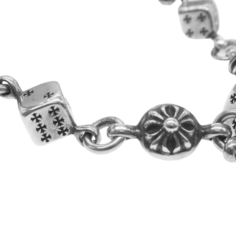 CHROME HEARTS クロムハーツ（原本有） 国内正規品 インボイス付属 DICE NO1 CRSBL サイコロ ダイス クロスボール チェーン シルバー ブレスレット シルバー系【中古】