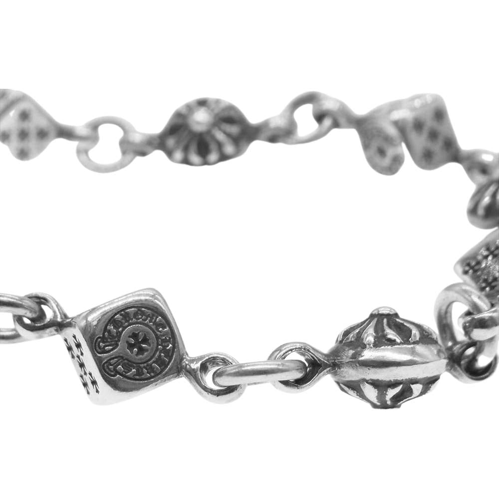 CHROME HEARTS クロムハーツ（原本有） 国内正規品 インボイス付属 DICE NO1 CRSBL サイコロ ダイス クロスボール チェーン シルバー ブレスレット シルバー系【中古】