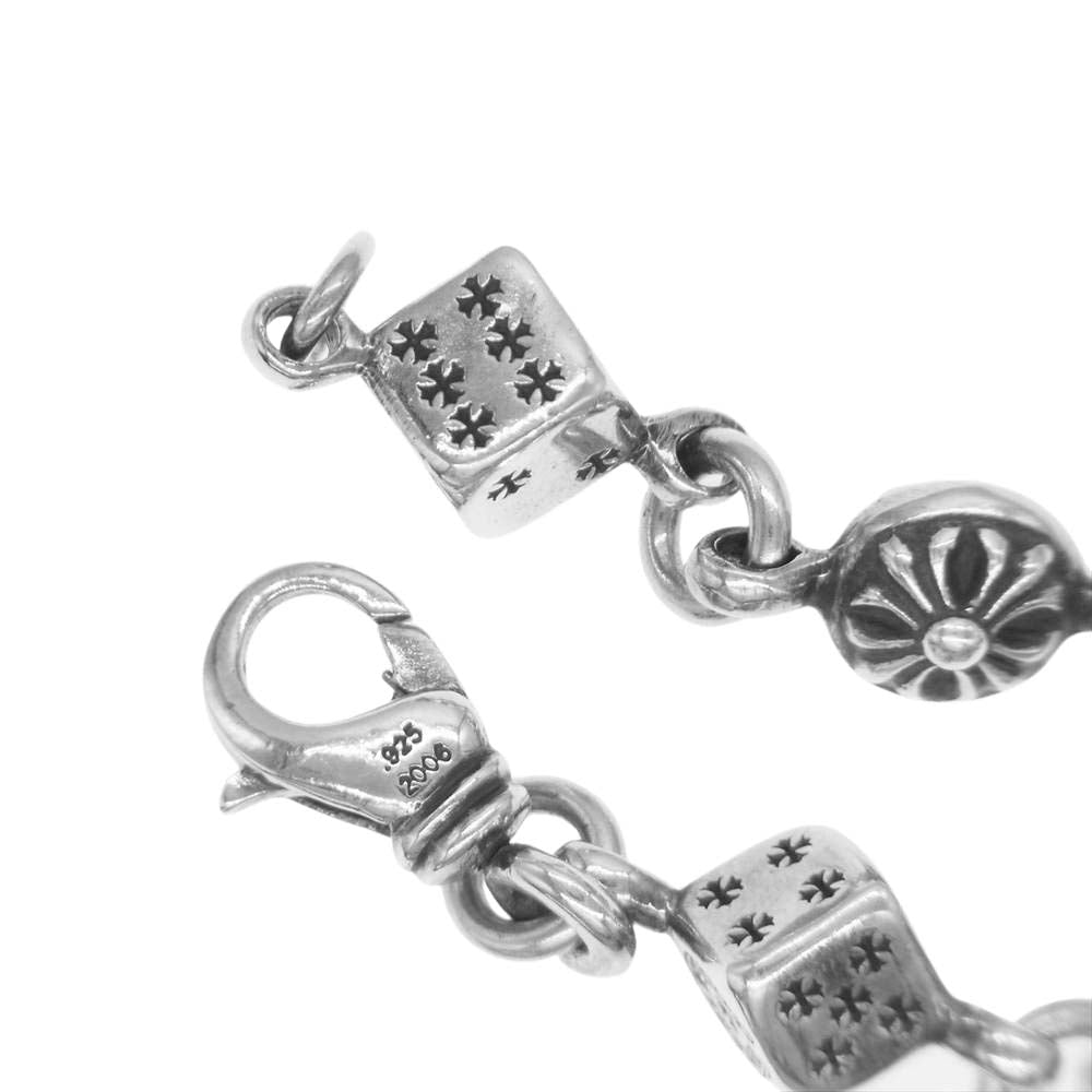 CHROME HEARTS クロムハーツ（原本有） 国内正規品 インボイス付属 DICE NO1 CRSBL サイコロ ダイス クロスボール チェーン シルバー ブレスレット シルバー系【中古】
