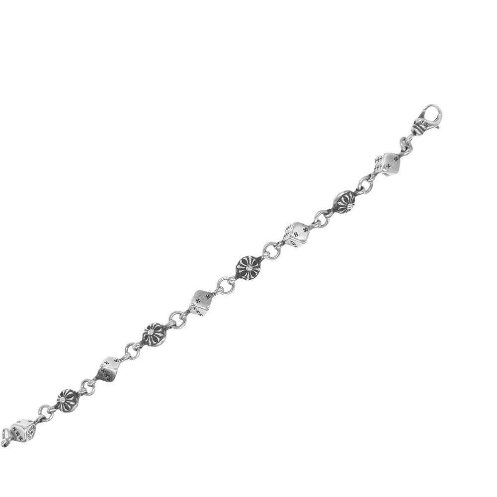 CHROME HEARTS クロムハーツ（原本有） 国内正規品 インボイス付属 DICE NO1 CRSBL サイコロ ダイス クロスボール チェーン シルバー ブレスレット シルバー系【中古】