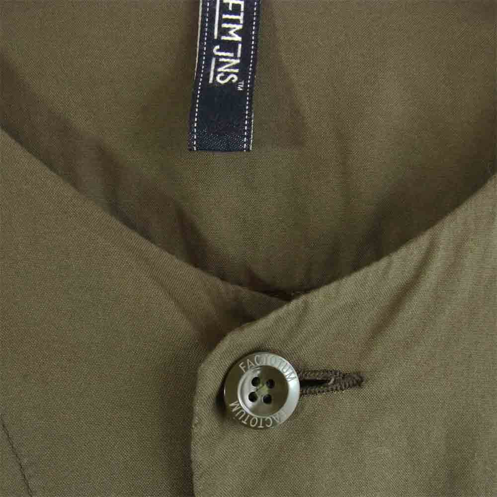 FACTOTUM ファクトタム FTMJNS ノーカラー シャツ ブラウン系 48【中古】