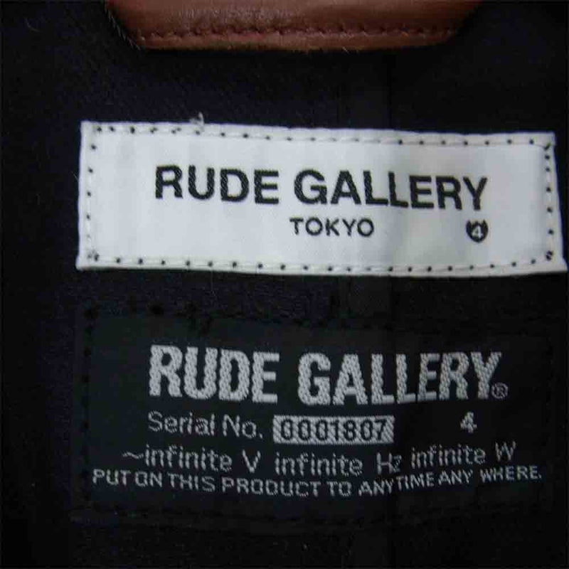 RUDE GALLERY ルードギャラリー THE BLACK RUDE OVER DUB 3B テーラード コート ブラック系 4【美品】【中古】