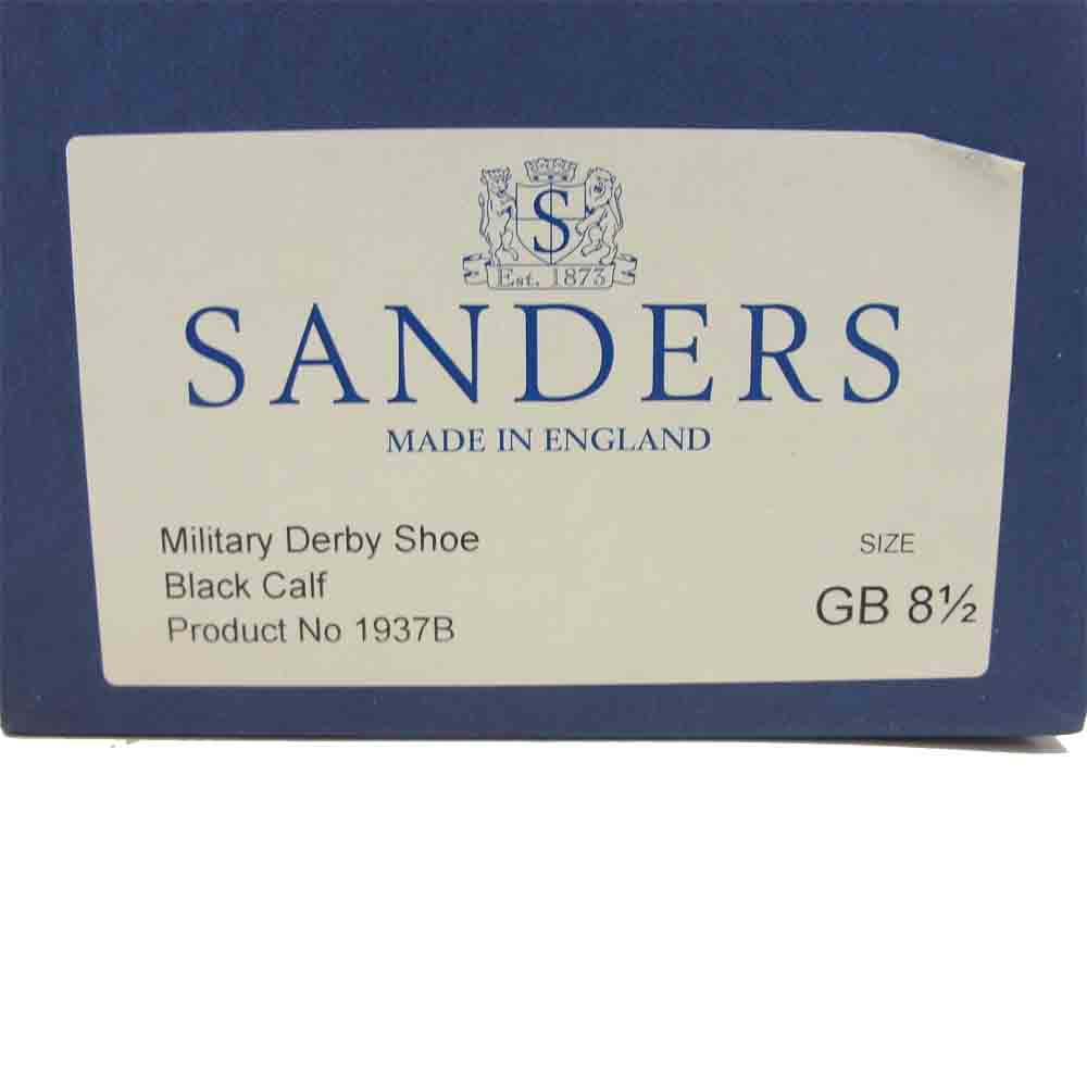 SANDERS サンダース 1937B military derby ミリタリー ダービー キャップトゥ シューズ ブラック系 GB 8.5【新古品】【未使用】【中古】