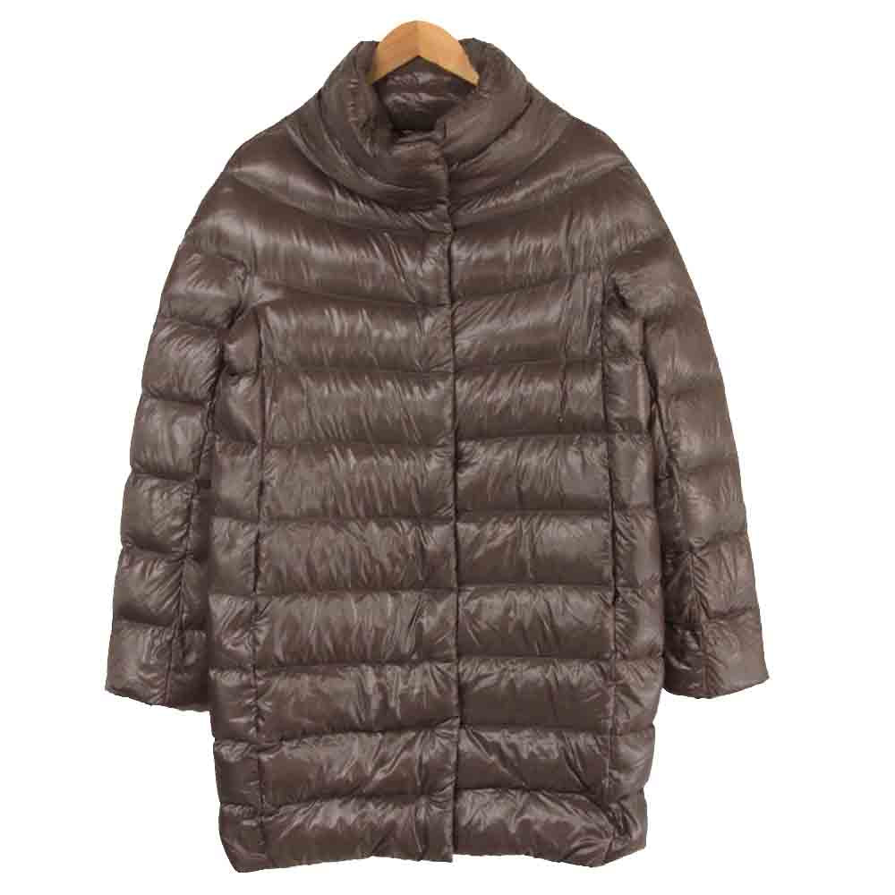 Herno ヘルノ PI0177 スタンドカラー ボトルネック ダウン ジャケット グレイッシュブラウン系 44【美品】【中古】