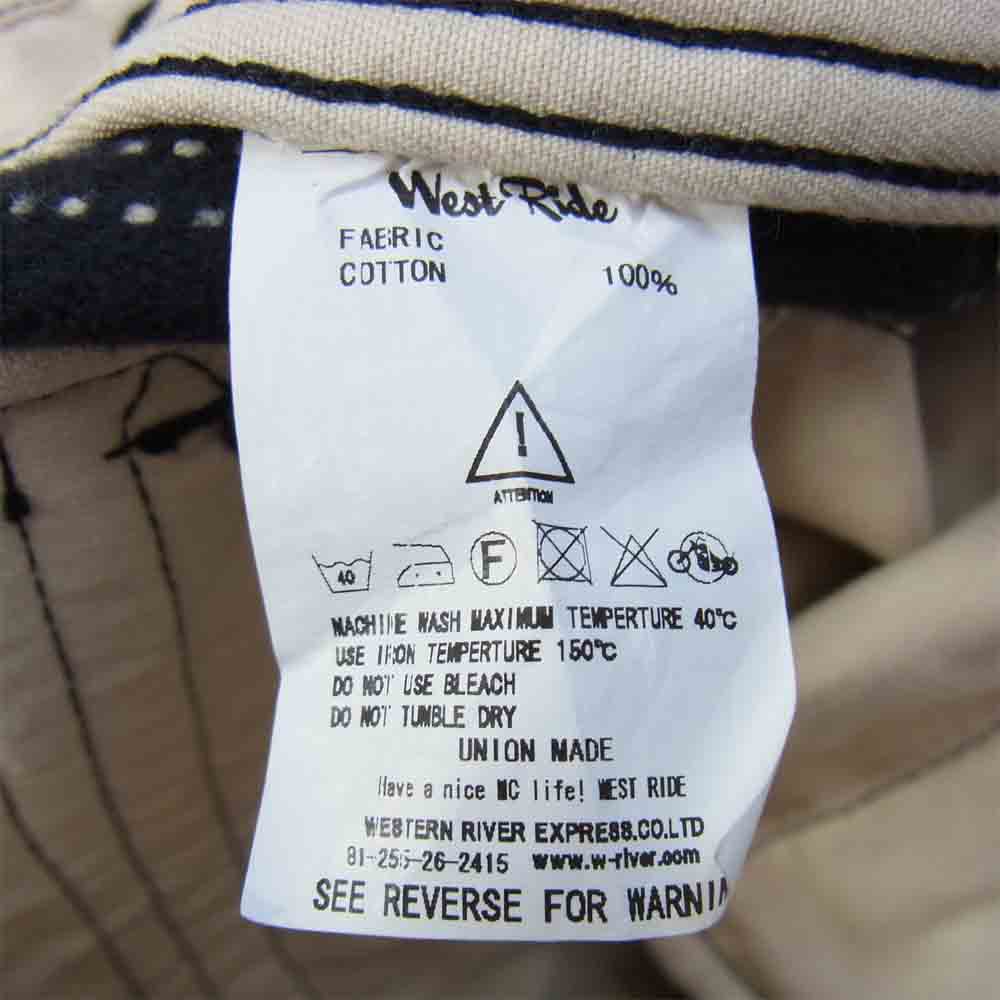 ウエストライド 刺子 パンツ 黒×白 33【新古品】【未使用】【中古】