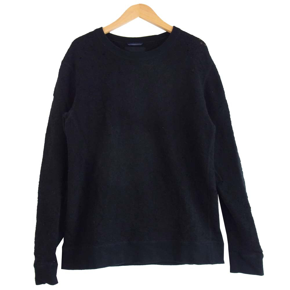 junhashimoto ジュンハシモト 1101910024 ANA CREW SWEAT SHT ダメージ加工 スウェット ブラック系 4【中古】