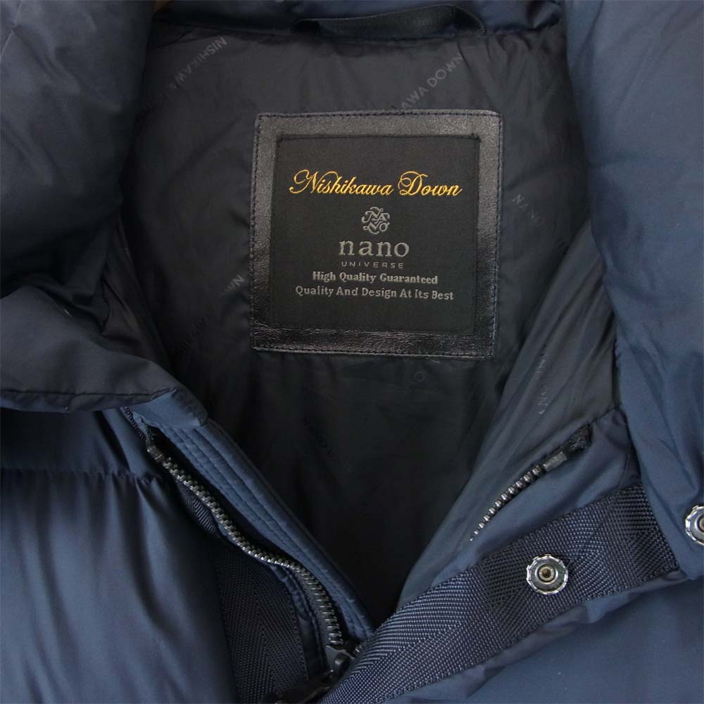 nano universe ナノユニバース 668-9214001 西川ダウン G2 フード ダウン ジャケット ネイビー系 L【中古】