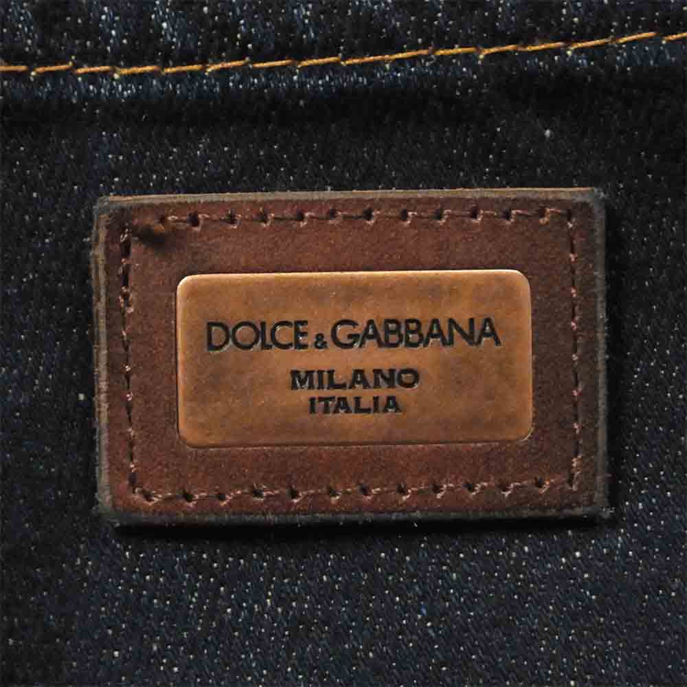 DOLCE&GABBANA ドルチェアンドガッバーナ G3PQLP ロゴプレート デニム パンツ インディゴブルー系 44【新古品】【未使用】【中古】
