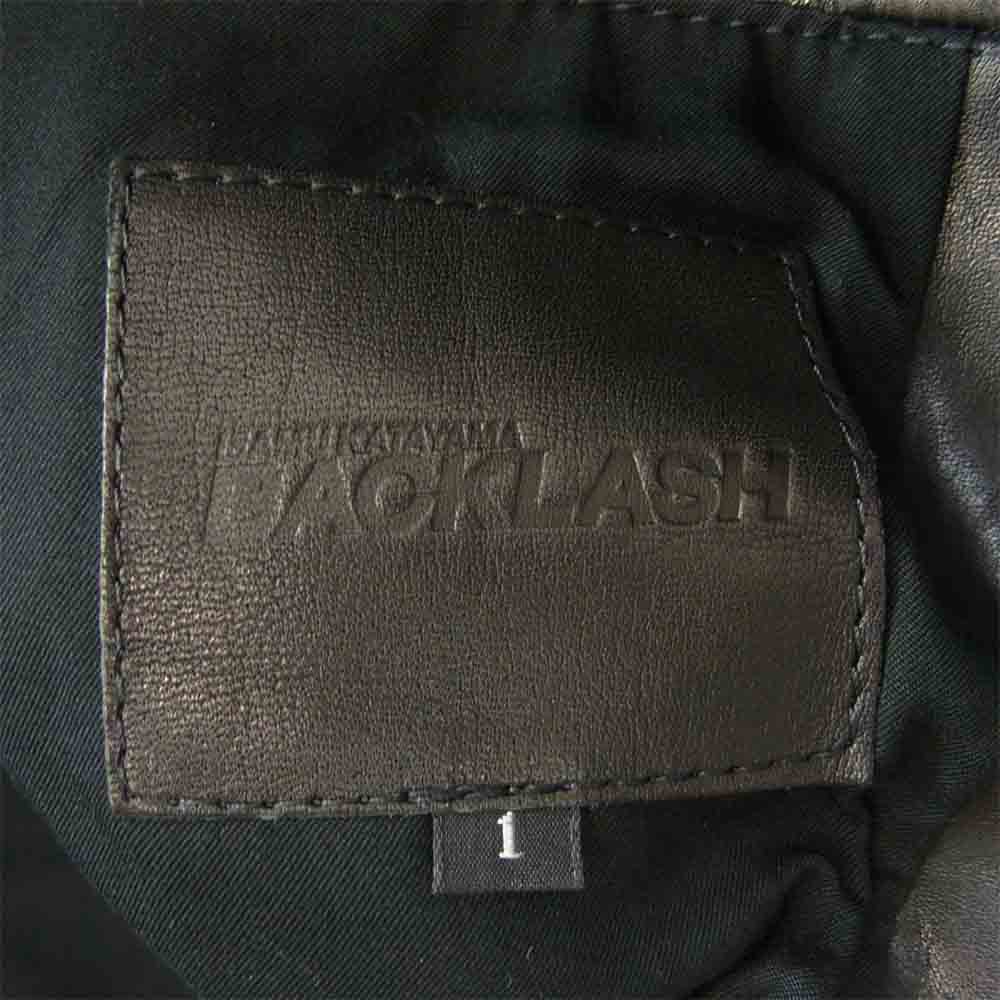 イサムカタヤマ バックラッシュ 1704-03 イタリアンショルダー シワ加工 プルアップ レザージャケット ブラック系 1【中古】