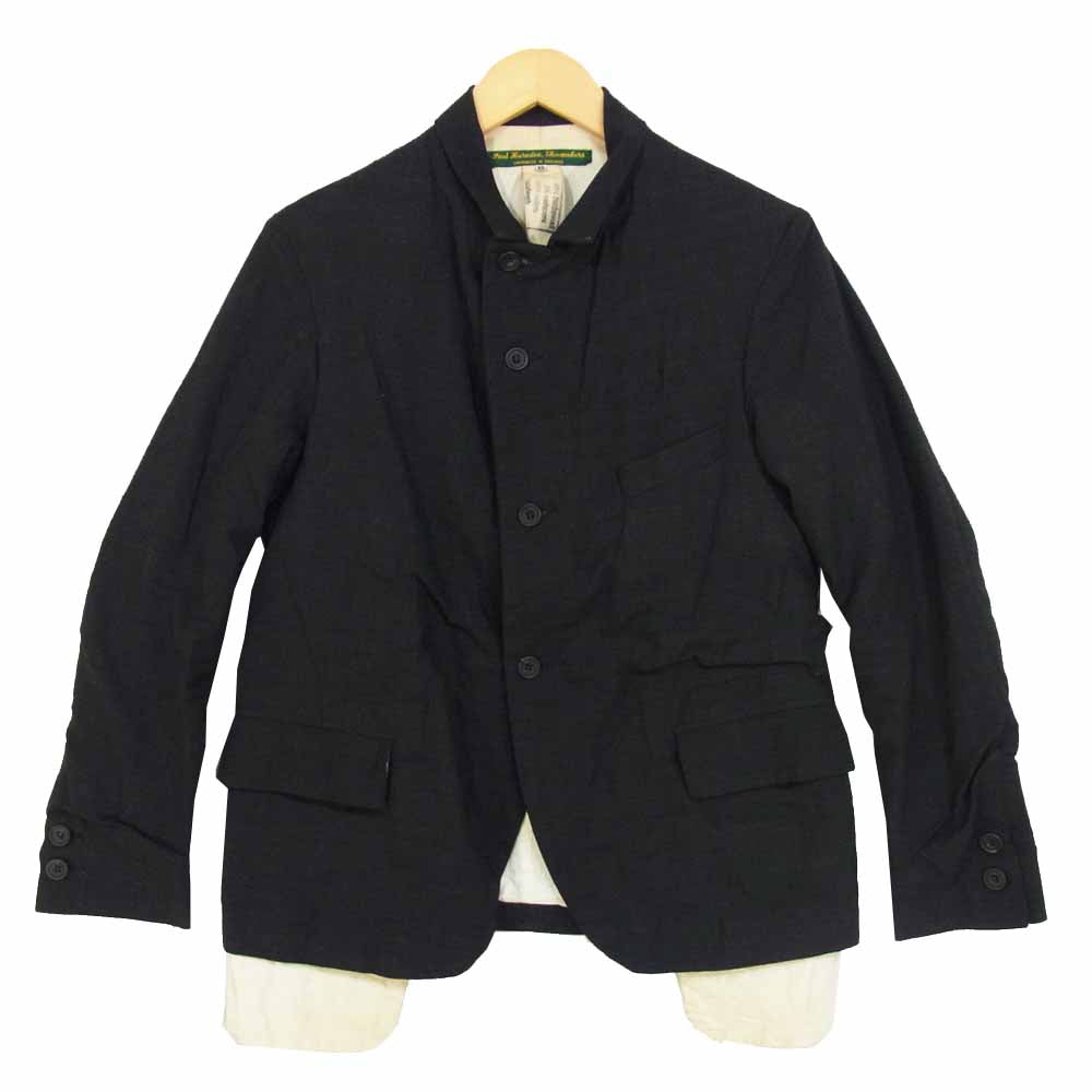 Paul Harnden ポールハーデン Men's Blazer Jacket カシミヤ混ウール グレンチェック ブレザー ジャケット ブラック系 XS【中古】