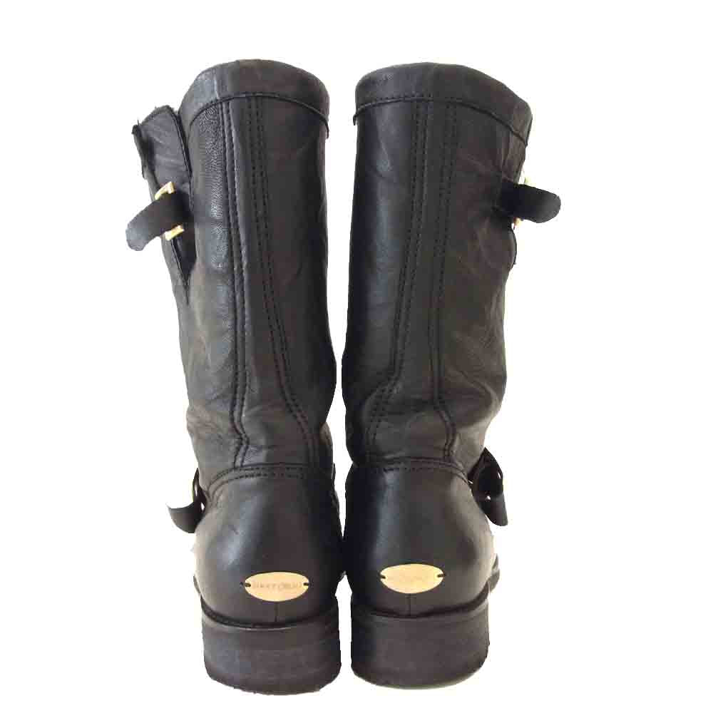JIMMY CHOO ジミーチュウ BIKER LEATHER バイカー レザー ブラック系 37.5【中古】