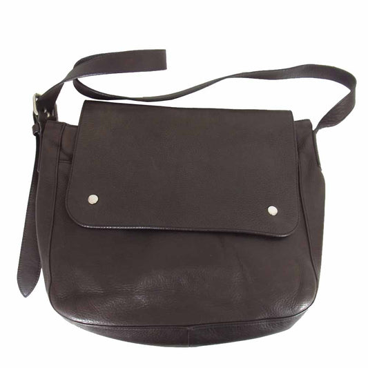 MARGARET HOWELL マーガレットハウエル レザー ショルダー バッグ ブラウン系【中古】