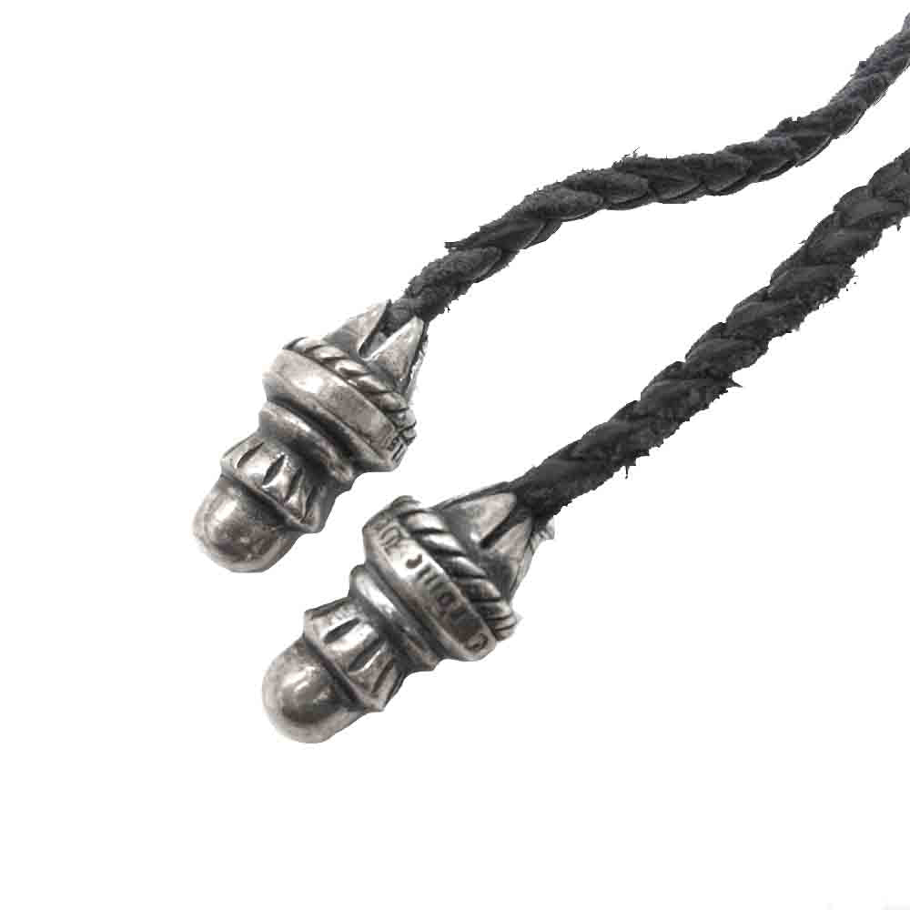 CHROME HEARTS クロムハーツ（原本無） 革紐 ボロチップ レザー ブレード ブラック系【中古】
