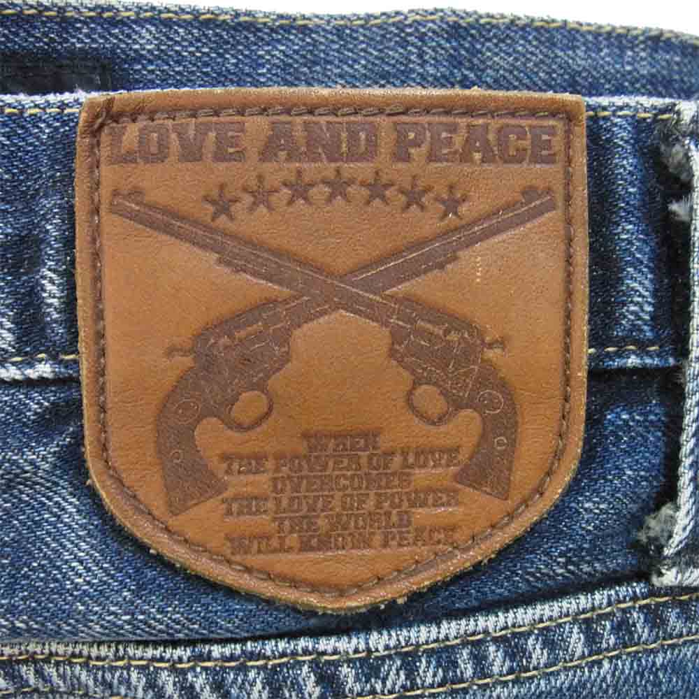 ROAR ロアー デニムパンツ ダメージ加工 刺繍 インディゴブルー系 1【中古】