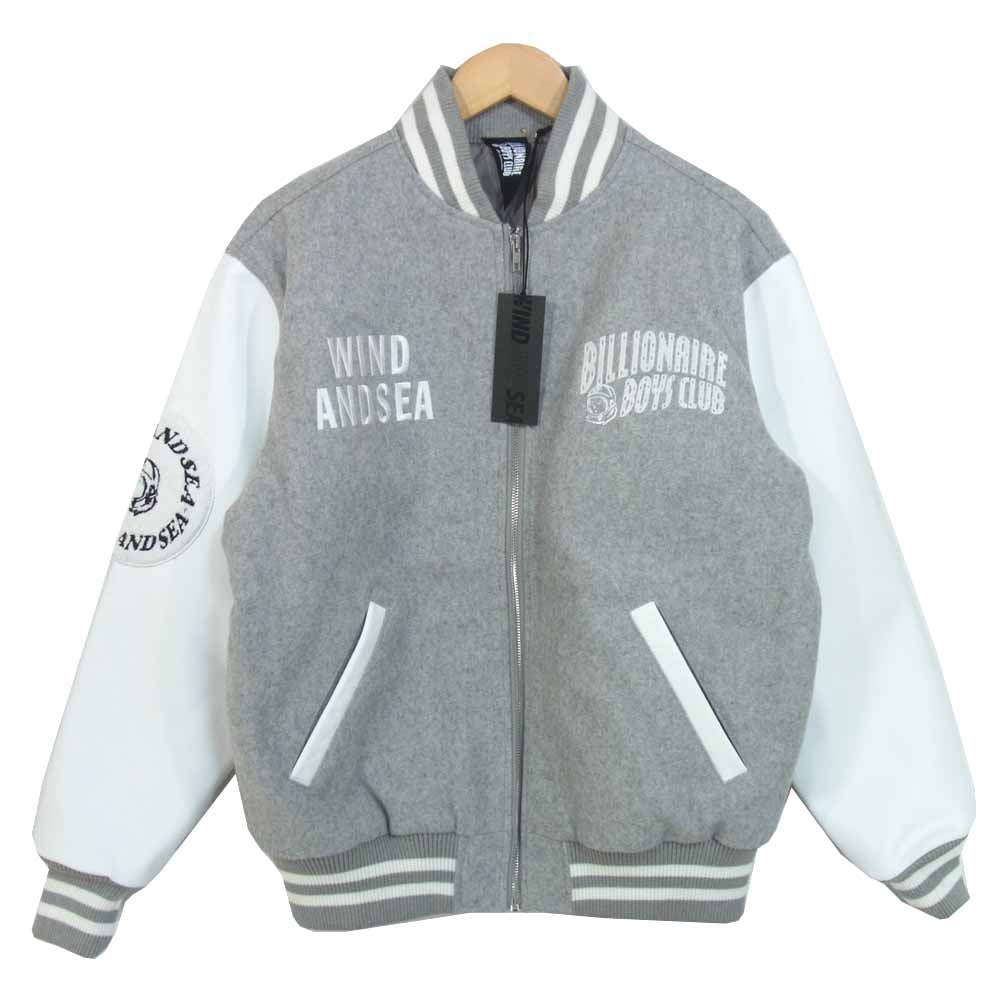 ウィンダンシー 20AW BBCJP205SX003 × ビリオネアボーイズクラブ BBC BILLIONAIRE BOYS CLUB VARSITY JACKET スタジャン グレー系 S【極上美品】【中古】
