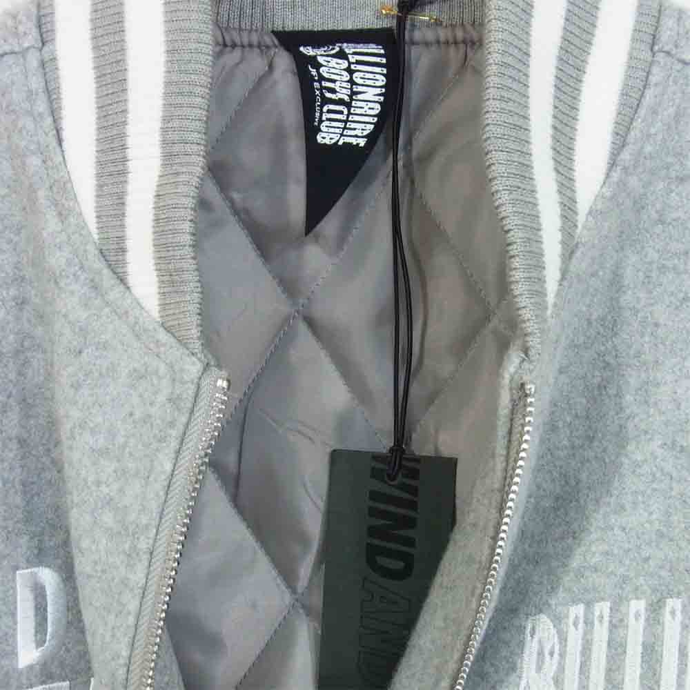 ウィンダンシー 20AW BBCJP205SX003 × ビリオネアボーイズクラブ BBC BILLIONAIRE BOYS CLUB VARSITY JACKET スタジャン グレー系 S【極上美品】【中古】