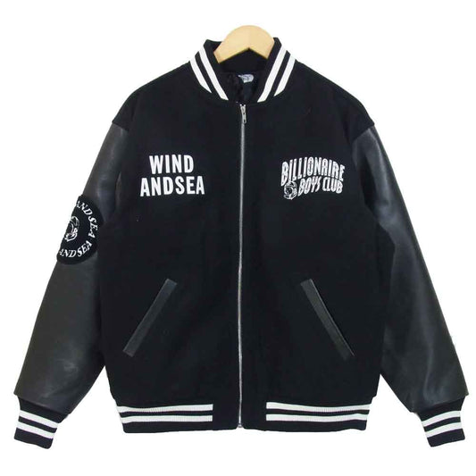 ウィンダンシー 20AW BBCJP205SX003 × ビリオネアボーイズクラブ BBC BILLIONAIRE BOYS CLUB VARSITY JACKET スタジャン ブラック系 M【極上美品】【中古】