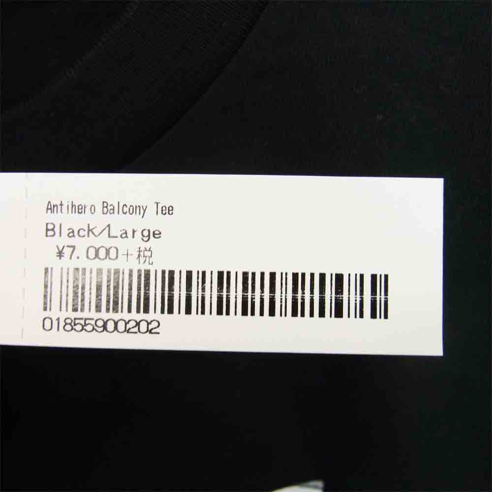 Supreme シュプリーム 20AW × アンタイヒーロー ANTIHERO 納品書付 Balcony Tee バルコニー Tシャツ ブラック系 L【新古品】【未使用】【中古】