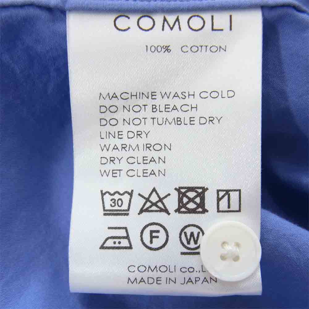 COMOLI コモリ 18SS M01-02001 broad collar shirt ブロード カラー コモリシャツ ブルー系 2【中古】