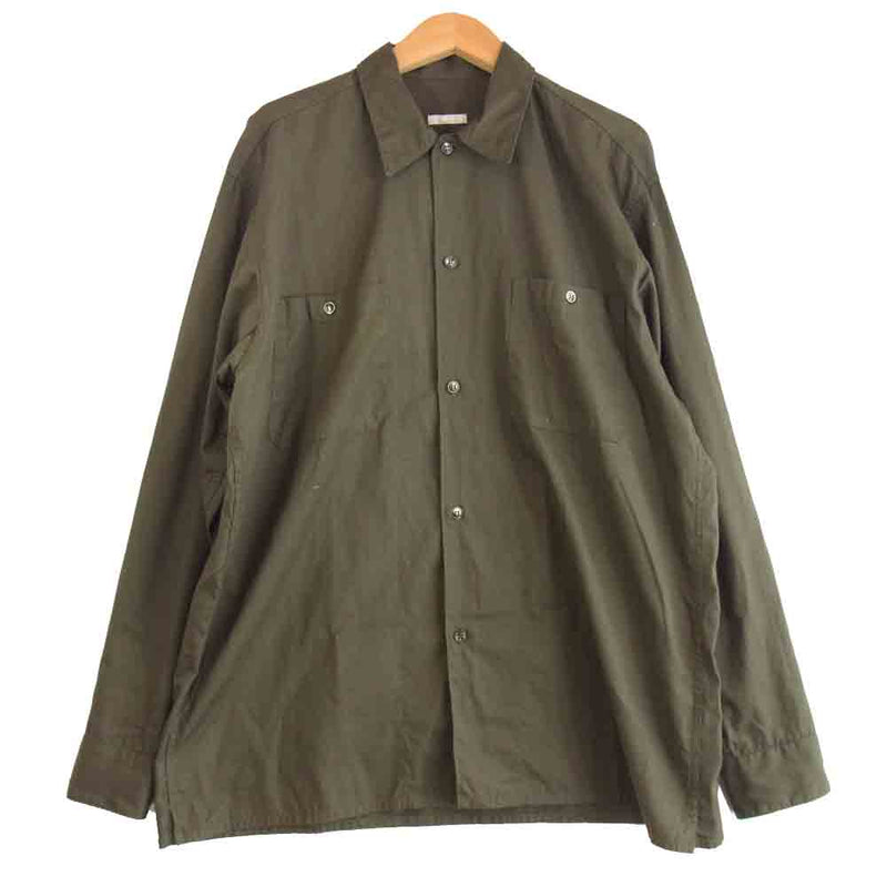 COMOLI コモリ 18AW N03-02004 open collar shirt オープンカラーシャツ OLIVE カーキ系 2【中古】