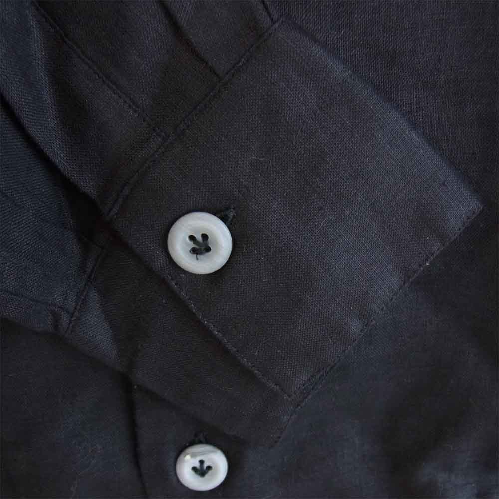 ジャンネット 0103-845CARA2P NEWCARAIBI リネン オープンカラー シャツ ジャケット ブラック系 XS【新古品】【未使用】【中古】