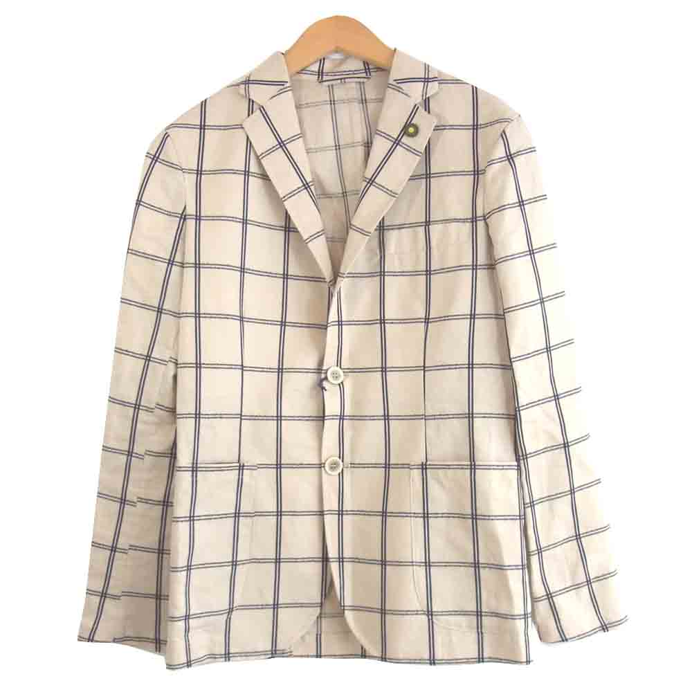 ジャンネット 0103-826CORA CORALLO JACKET ウインドペーン チェック ジャケット ベージュ系 44【新古品】【未使用】【中古】