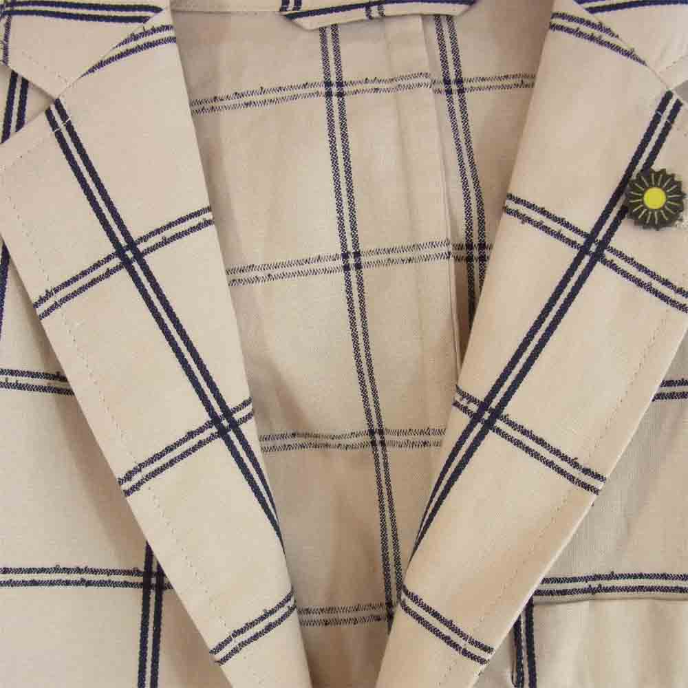 ジャンネット 0103-826CORA CORALLO JACKET ウインドペーン チェック ジャケット ベージュ系 44【新古品】【未使用】【中古】