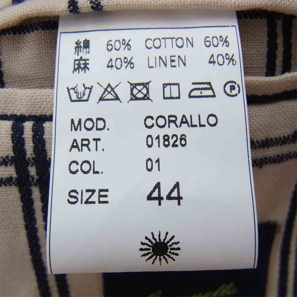 ジャンネット 0103-826CORA CORALLO JACKET ウインドペーン チェック ジャケット ベージュ系 44【新古品】【未使用】【中古】