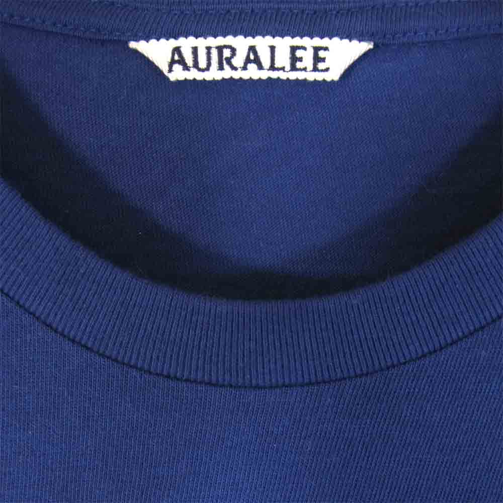 AURALEE オーラリー A9ST02ST SEAMLESS CREW NECK HALF SLEEVED TEE クルーネック 半袖 Tシャツ ネイビー系 4【中古】