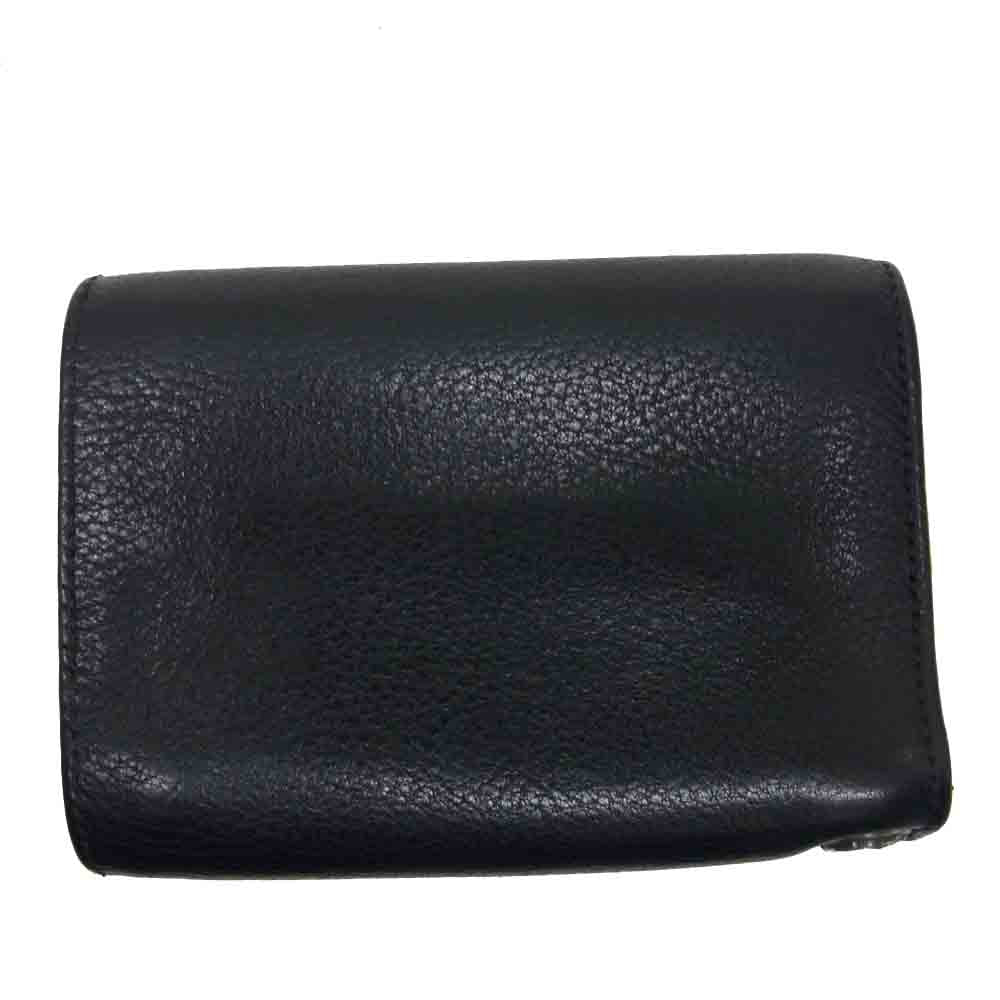 CHROME HEARTS クロムハーツ（原本無） 3FOLD 3フォールド レザー ウォレット 財布 ブラック系【中古】